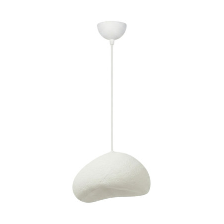 Suspension Luminaire en métal et fibre de verre blanc 32 x 27 cm hauteur réglable 30 à 120 cm E27 40 W IP20