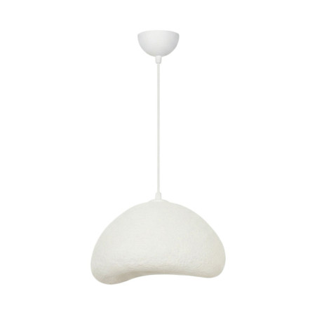 Suspension Luminaire en métal et fibre de verre blanc 30 x 21 cm hauteur réglable 30 à 120 cm E27 40 W IP20