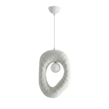 Suspension Luminaire en métal et fibre de verre blanc 12 x 30 x 50 cm hauteur réglable 60 à 90 cm G9 8 W IP20