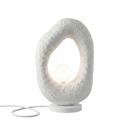 Lampe de table Lampe à poser en métal et fibre de verre blanc 17 x 30 x 50 cm G9 8 W IP20