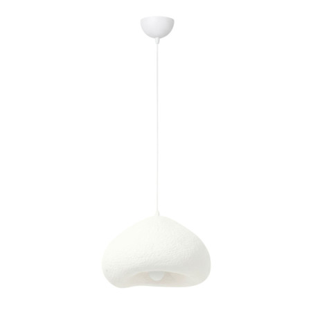 Suspension Luminaire en métal et fibre de verre blanc 40 x 38 cm hauteur réglable 35 à 120 cm E27 40 W IP20