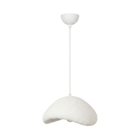 Suspension Luminaire en métal et fibre de verre blanc 42 x 37 cm hauteur réglable 35 à 120 cm E27 40 W IP20
