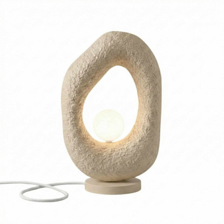 Lampe de table Lampe à poser en métal et fibre de verre écru 17 x 30 x 50 cm G9 8 W IP20