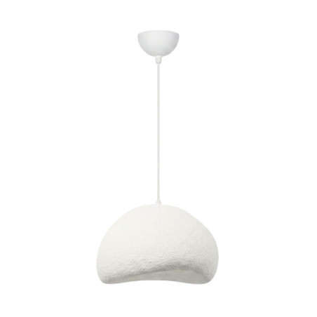 Suspension Luminaire en métal et fibre de verre blanc 50 x 44 cm hauteur réglable 45 à 120 cm E27 40 W IP20