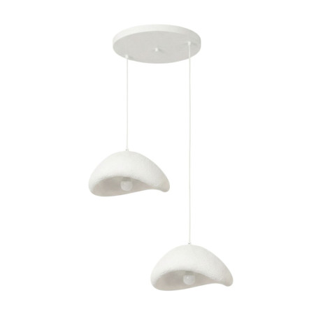 Suspension Luminaire en métal et fibre de verre blanc 42 x 37 x 22 cm 2 lumières E27 40 W IP20