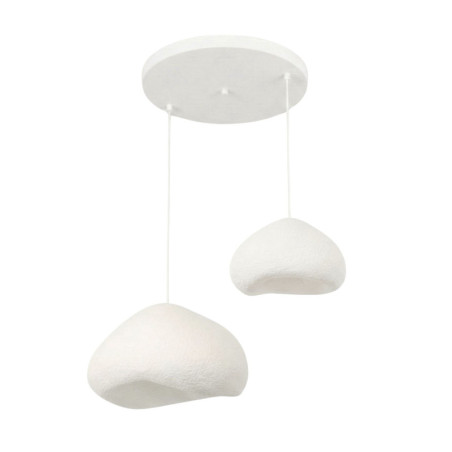 Suspension Luminaire en métal et fibre de verre blanc 50 x 46 x 32 cm 2 lumières E27 40 W IP20