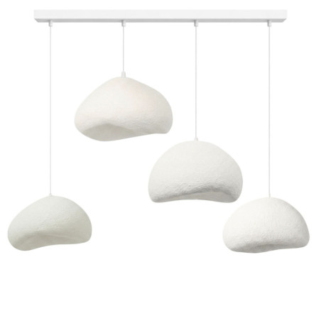 Lustre Luminaire en métal blanc - 50 × 46 × H 50 à 115 cm - 4 x E27 Max 40W - IP20