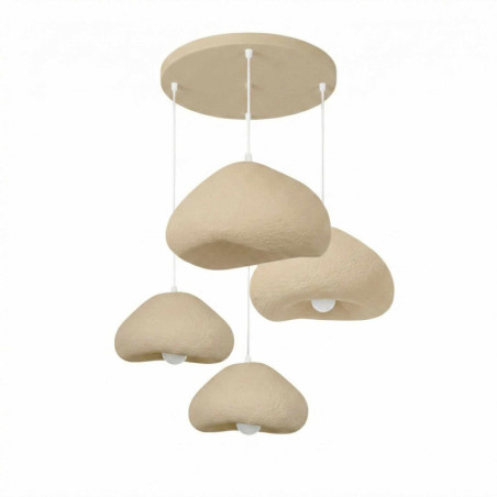 Lustre Luminaire en métal écru - 50 × 46 × H 50 à 110 cm - 4 x E27 Max 40W - IP20