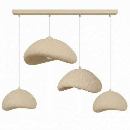Lustre Luminaire en métal écru - 52 × 40 × H 110 cm - 4 x E27 Max 40W - IP20