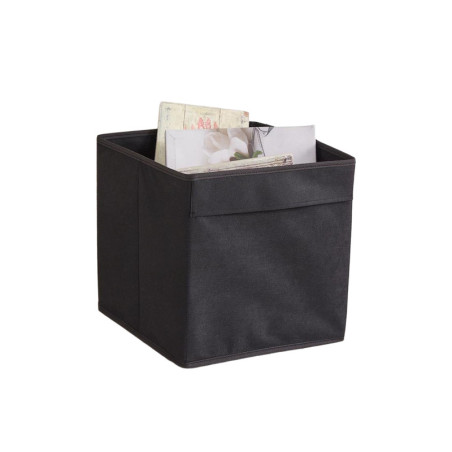 Boîte de rangement en feutre polyester noir - 30 × 30 × 30 cm