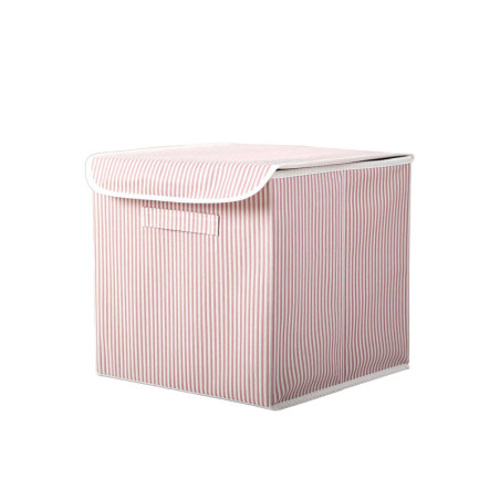 Boîte de rangement en polyester rose poudré - L 30 × P 30 × H 30 cm