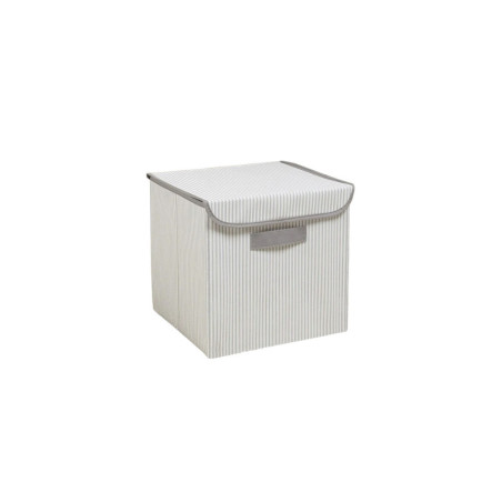 Boîte de rangement en polyester gris - L 30 × P 30 × H 30 cm