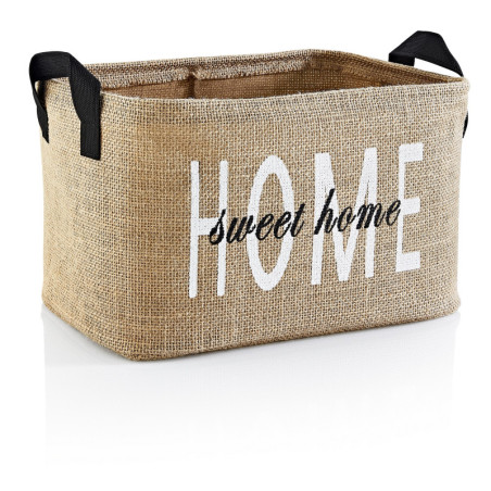 Panier de rangement en polyester marron clair - L 30 × P 22 × H 18 cm