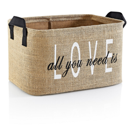 Panier de rangement en polyester marron clair - L 30 × P 22 × H 18 cm