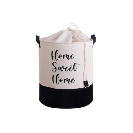 Panier de rangement en polyester blanc - L 37 × P 37 × H 40 cm
