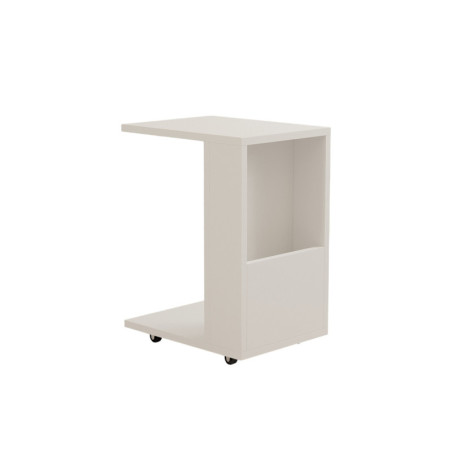 Table d'appoint en Bois MDF blanc - L 30 × P 40 × H 50 cm - Style Scandinave