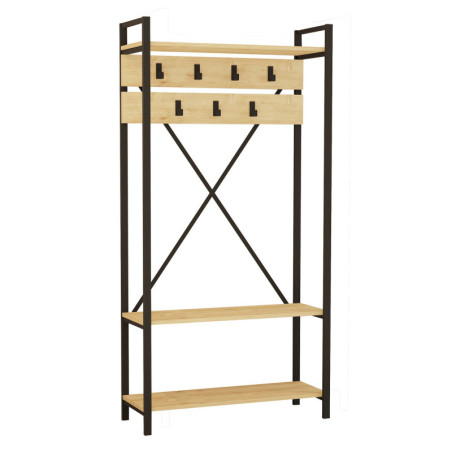 Meuble d'entrée en Bois MDF bleu saphir - L 90 × P 34 × H 180 cm - Style Moderne