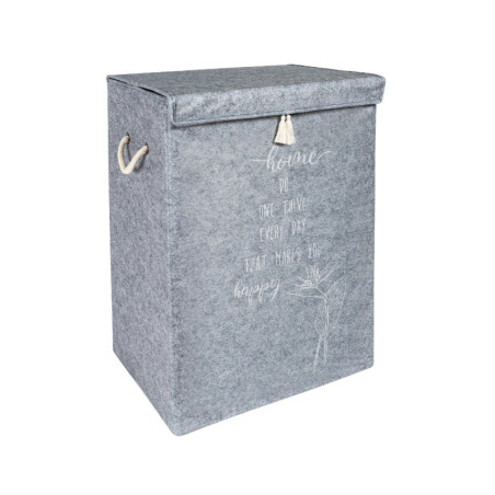 Panier de rangement en feutre gris - L 55 × P 40 × H 30 cm