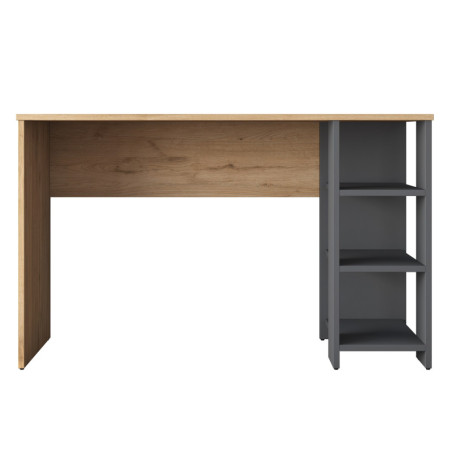 Bureau d'étude en Bois MDF noyer et anthracite - L 120 × P 45 × H 73,8 cm