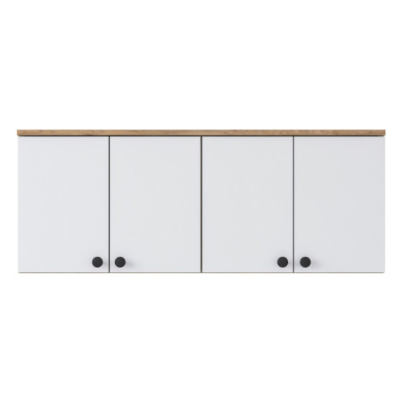 Armoire multifonction en Bois MDF noyer et blanc - L 120 × P 42,5 × H 46,8 cm
