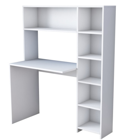 Bureau d'étude en Bois MDF blanc - L 113,2 × P 40 × H 141,8 cm - Style Scandinave