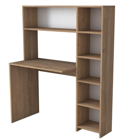 Bureau d'étude en Bois MDF chêne - L 113,2 × P 40 × H 141,8 cm