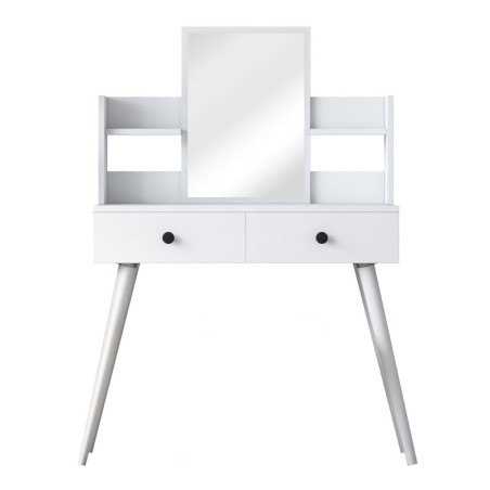 Coiffeuse Table de maquillage en Bois MDF blanc - L 103 × P 40 × H 111,8 cm