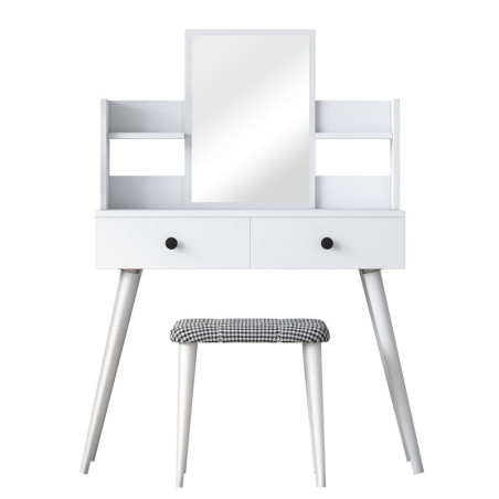 Coiffeuse Table de maquillage en Bois MDF blanc - L 103 × P 40 × H 111,8 cm