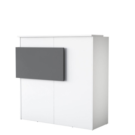 Bureau d'accueil en Bois MDF blanc et anthracite - L 110 × P 40 × H 110 cm