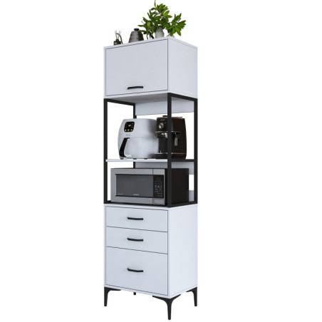 Armoire multifonction en Bois MDF blanc - L 60 × P 40 × H 198,6 cm