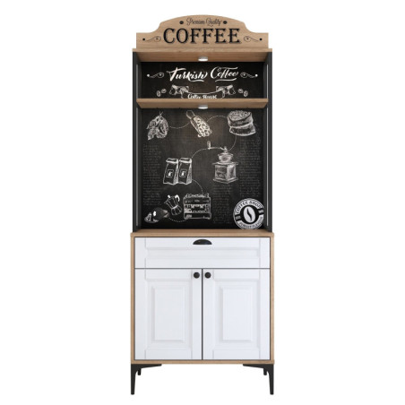 Armoire multifonction en Bois MDF noyer et blanc - L 70 × P 40 × H 186,4 cm