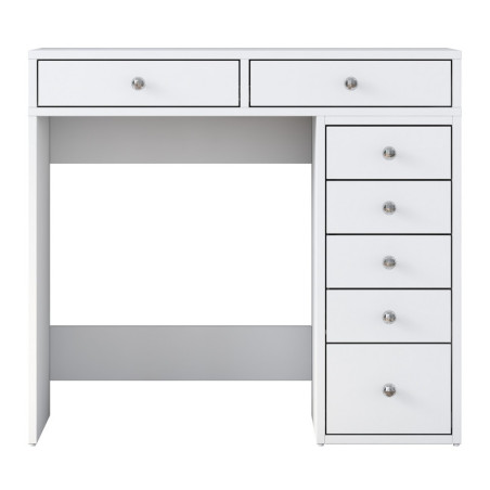Coiffeuse Table de maquillage en Bois MDF blanc - L 90 × P 44,5 × H 81,6 cm