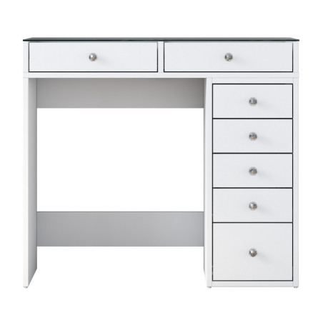 Coiffeuse Table de maquillage en Bois MDF blanc - L 90 × P 44,5 × H 79,8 cm
