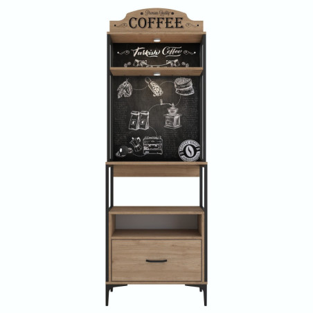 Armoire multifonction en Bois MDF noyer - L 70 × P 40 × H 206,8 cm