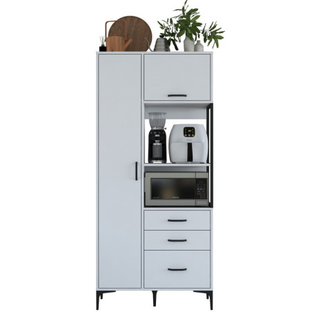 Armoire multifonction en Bois MDF blanc - L 90 × P 40 × H 198,6 cm