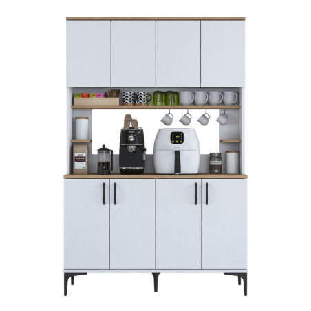 Armoire multifonction en Bois MDF noyer et blanc - L 120 × P 40 × H 184,2 cm