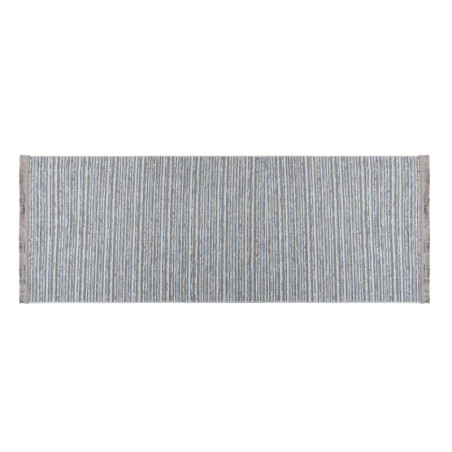 Tapis de couloir en coton, polyester et chenille bleu - 100 × 300 cm - Lavable en machine à 30 °C