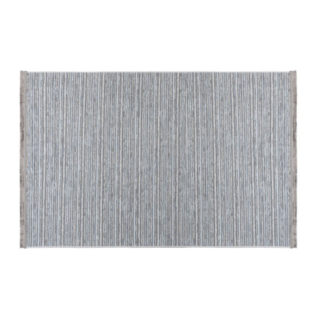 Tapis en coton, polyester et chenille bleu - 200 × 290 cm - Lavable en machine à 30 °C