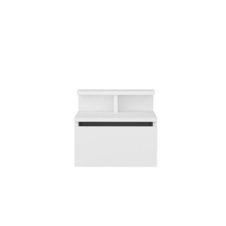 Table de chevet en Bois MDF blanc - L 39,8 × P 31,9 × H 35 cm - Style scandinave