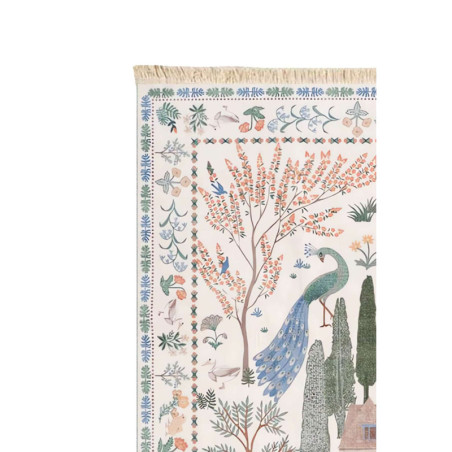 Tapis en coton multicolore - 80 × 150 cm - Hauteur de poils 12 mm - Dos antidérapant - Lavable en machine à 30 °C