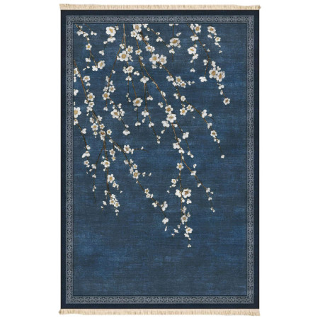 Tapis en coton multicolore - 100 × 150 cm - Hauteur de poils 12 mm - Dos antidérapant - Lavable en machine à 30 °C
