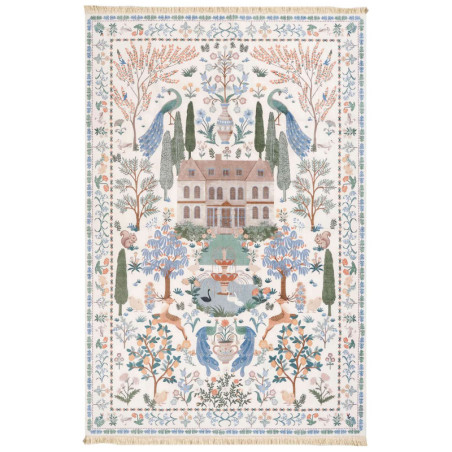 Tapis en coton multicolore - 80 × 200 cm - Hauteur de poils 12 mm - Dos antidérapant - Lavable en machine à 30 °C