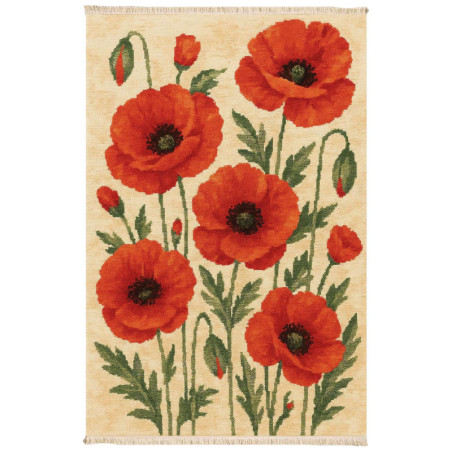 Tapis en coton multicolore - 80 × 200 cm - Hauteur de poils 12 mm - Dos antidérapant - Lavable en machine à 30 °C