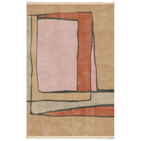 Tapis en coton multicolore - 120 × 180 cm - Hauteur de poils 12 mm - Dos antidérapant - Lavable en machine à 30 °C