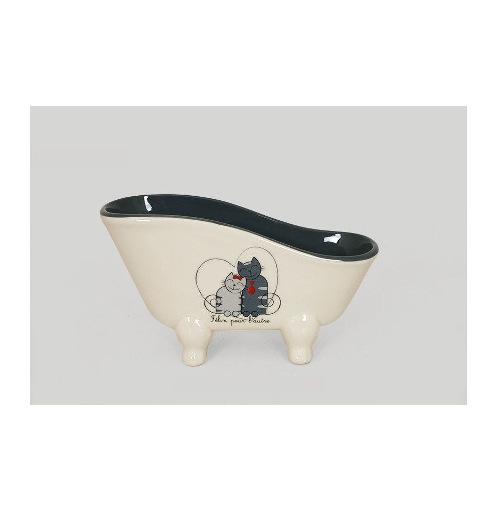 Porte-Savon baignoire - Félin - L 21 cm x H 11,2 cm