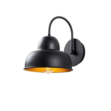 Applique murale Lampe en métal noir - L 20 × P 27 × H 24 cm - E27 Max 40 W - IP20 - Style industriel scandinave