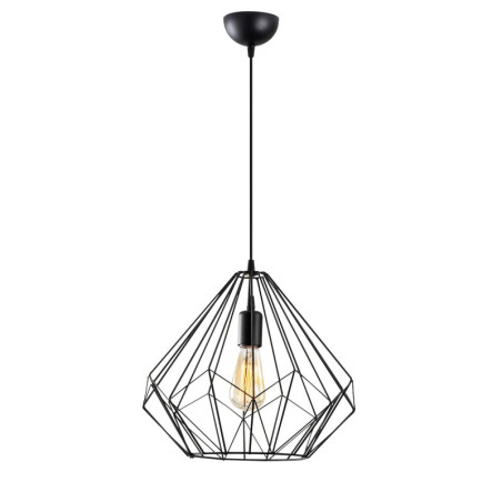 Lustre Luminaire en fer noir - Ø 37 × H 129 cm - E27 Max 40 W - Hauteur réglable - IP20