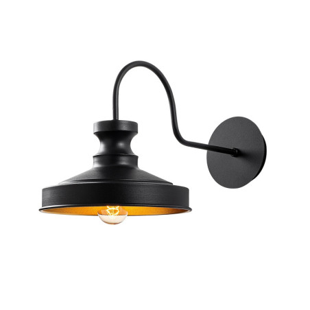 Applique murale Lampe en métal noir - L 22 × P 42 × H 23 cm - E27 Max 40 W - IP20 - Style industriel