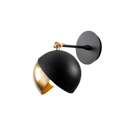 Applique murale Lampe en métal noir et doré - L 20 × P 25 × H 26 cm - E27 Max 40 W - IP20 - Style glamour scandinave