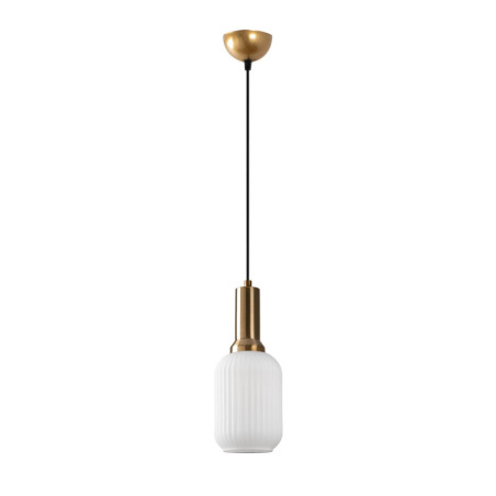 Lustre Luminaire en métal et verre doré - 13 × 13 × H 118 cm - 1 x E27 Max 40W - IP20